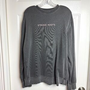 KKFit “Strong Roots” Crewneck Sweatshirt in Dark Gray, Size M